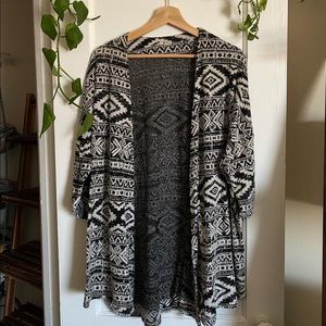Ecote Black + White Cardigan